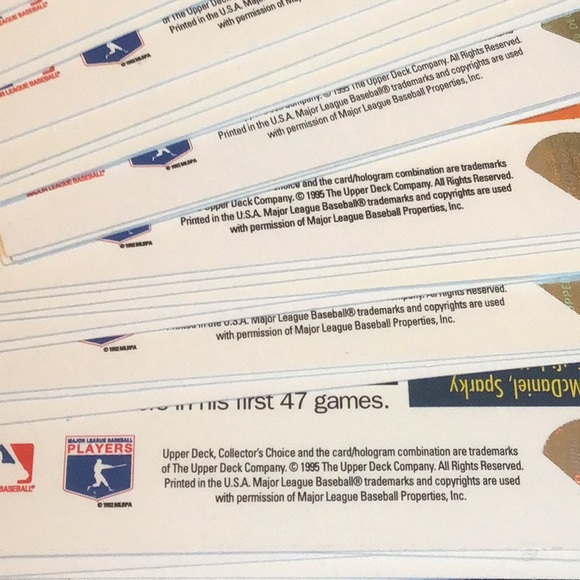 Vintage 1995 Upper Deck MLB Baseball Trading Cards, Lot of 46 Cards - Picture 15 of 16